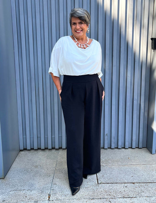 Calça Pantalona Plus Size Preta