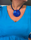 Vestido Longo Plus Size Manga Borboleta Azul Anil
