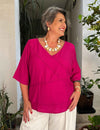 Blusa Plus Size com Recorte Manga Curta