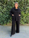 Blusa Ampla Manga Longa Plus Size com Gola Avulsa