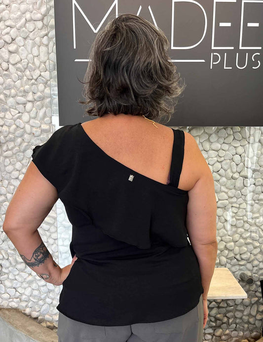 Blusa Plus Size Babado com Alça