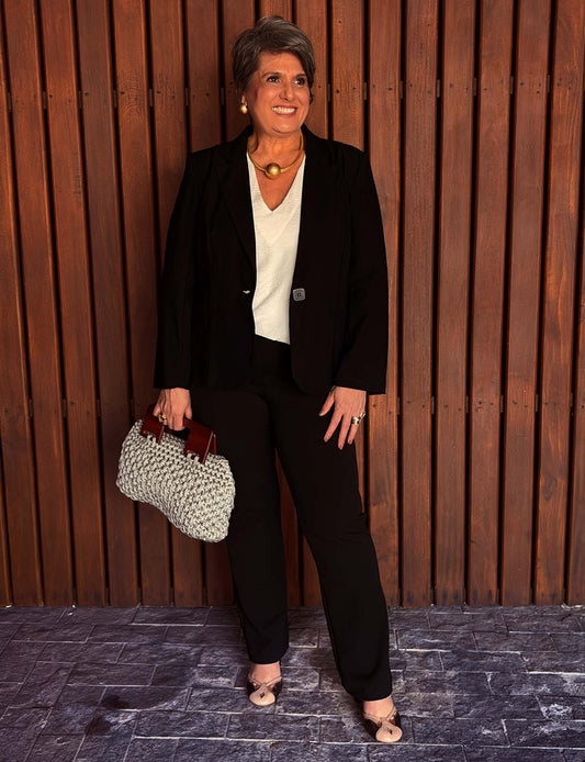 Blazer plus size preto