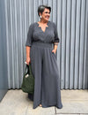 Blusa Plus Size Decote Estrela Manga 3/4