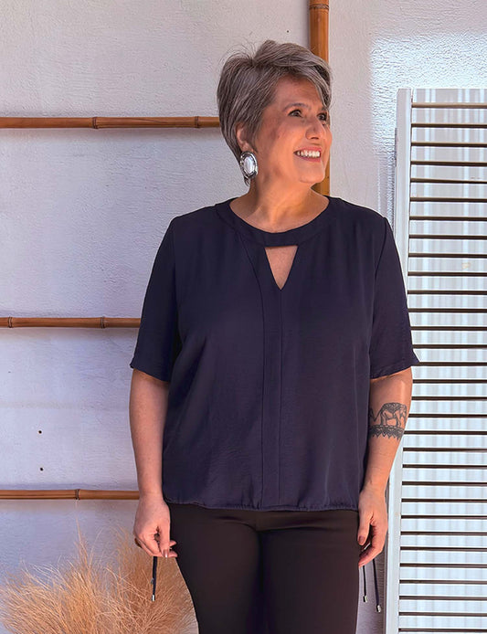 Blusa decote redondo