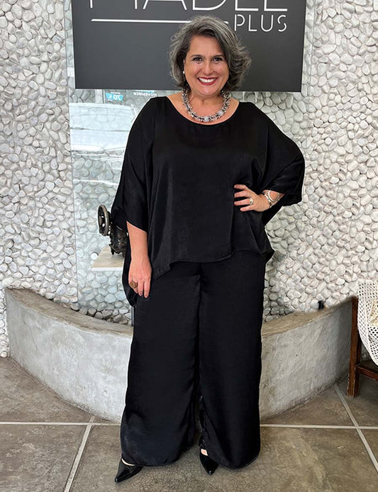Conjunto Plus Size Bata e Calça Pantalona