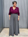 Blusa Plus Size Decote Estrela Manga 3/4