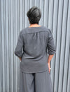 Blusa Plus Size Decote Estrela Manga 3/4