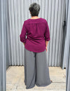 Blusa Plus Size Decote Estrela Manga 3/4