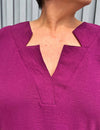 Blusa Plus Size Decote Estrela Manga 3/4