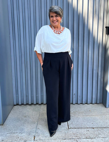 Calça Pantalona Plus Size Preta