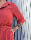 Vestido Plus Size com Gola e Zíper