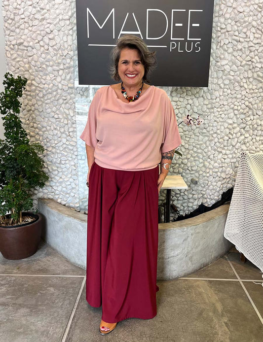Blusa Plus Size Gola Boba Manga Curta