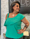 Blusa Plus Size Babado com Alça