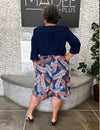 Saia Plus Size Transpassada Estampada