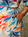 Saia Plus Size Transpassada Estampada