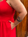 Vestido Midi Plus Size Vermelho 2 Marias com Alça
