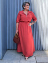 Vestido Plus Size com Gola e Zíper