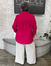 Camisa Plus Size com Barra Larga de Linho