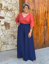 Calça Plus Size Ampla Lisa