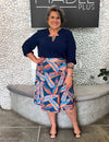 Saia Plus Size Transpassada Estampada