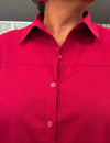Camisa Plus Size com Barra Larga de Linho