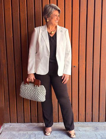 Blazer plus size branco