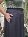 Calça Plus Size Ampla Lastex Preta